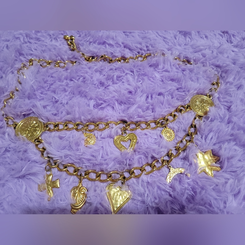 RARE Escada Gold Chain Charm Belt